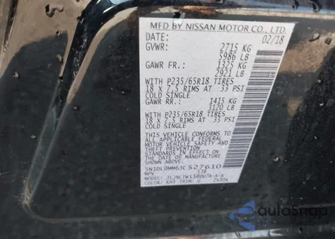 2018 Infiniti Qx60 from USA, damaged, VIN 5N1DL0MM6JC527610